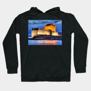 I love Scotland and Eilean Donan Castle , the Highlands , Scotland in winter Hoodie